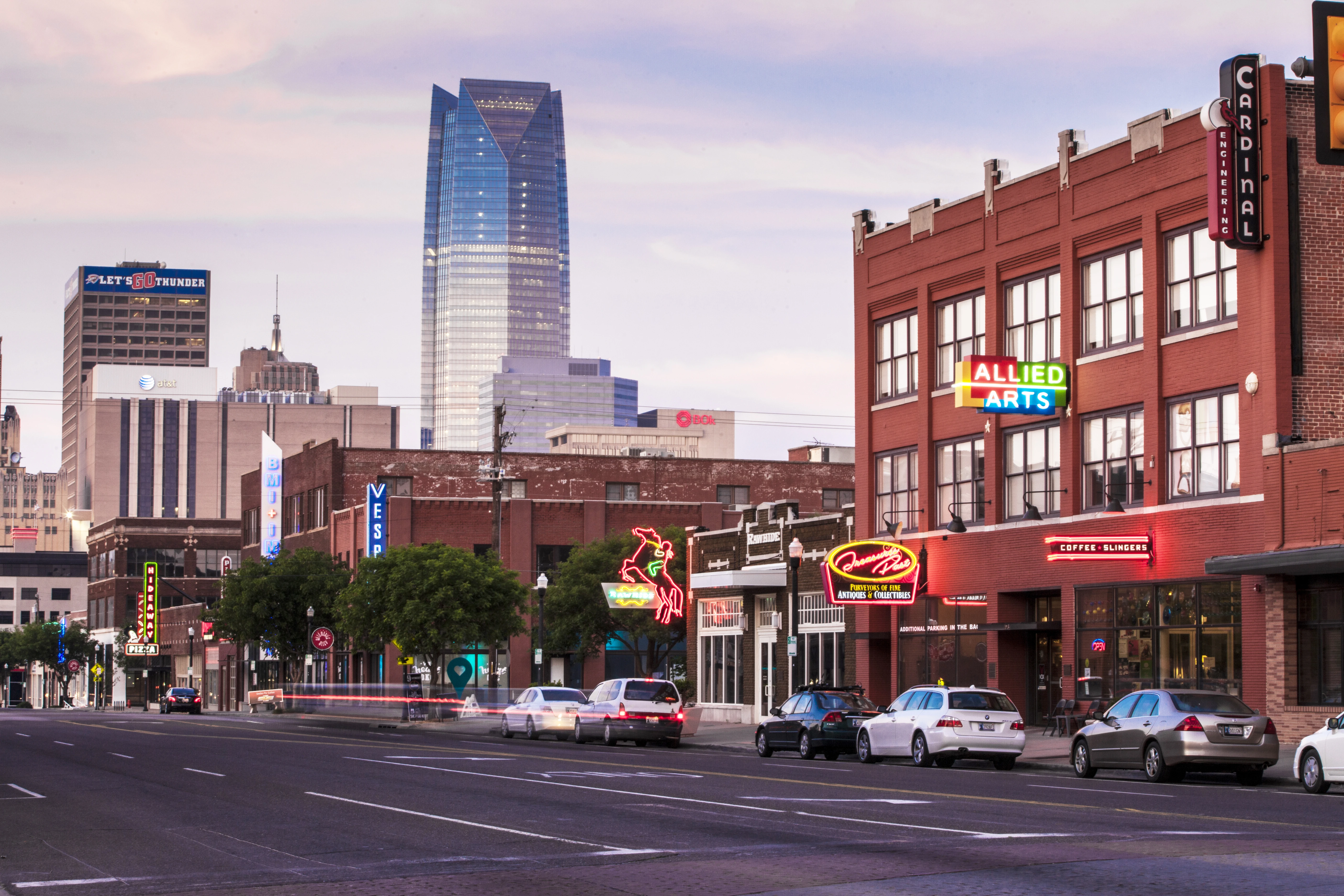 Oklahoma City commercial skyline and rooftops